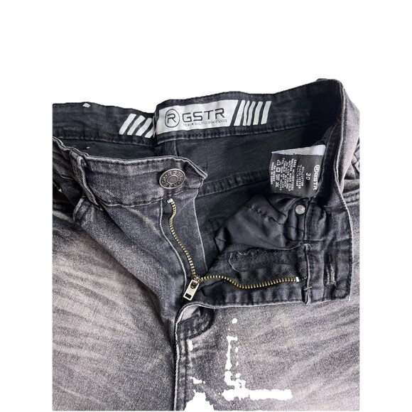 R GSTR Jeans Denim Mens 30x29 Skinny Fit Distressed Acid Washed Patch - Picture 5 of 10
